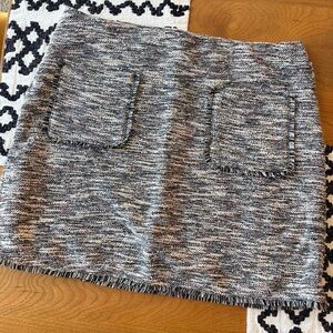 LOFT Tweed Mini Skirt Pockets Womens size large L